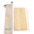 Best selling reusable 100 biodegradable bamboo straw with clean brush